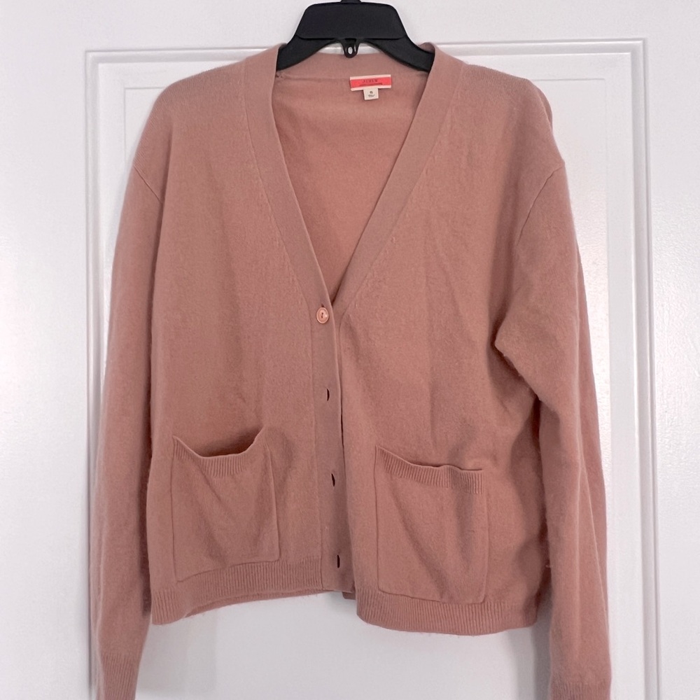 JCREW 100% cashmere blush cardigan